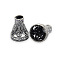 Brass Bead Cones, Apetalous, Antique Silver, 18x15mm, Hole: 5mm and 12mm
