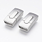 Tarnish Resistant 304 Stainless Steel Bayonet Clasps, Rectangle, Matte, Stainless Steel Color, 29.5x12x9mm, Hole: 5.5x10mm
