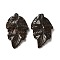 Natural Bronzite Pendants, Leaf Charms, 41.5x25~26x5mm, Hole: 0.8mm