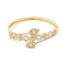 Clear Cubic Zirconia Teardrop Hinged Bangle, Brass Jewelry for Women, Real 16K Gold Plated, Inner Diameter: 2-1/4x2-1/8 inch(5.75x5.35cm)