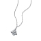 Anti-Tarnish Rhodium Plated 925 Sterling Silver Micro Pave Clear Cubic Zirconia Pendants, Rhombus Charms with Crystal Moissanite Rhinestone, Platinum, 16.3x9.3x5.5mm, Hole: 4.7x2mm