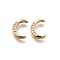Brass Micro Pave Clear Cubic Zirconia Links Connector Charms, Cadmium Free & Nickel Free & Lead Free, Crescent Moon, Real 18K Gold Plated, 10.5x8x3mm, Hole: 1mm
