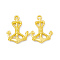 Rack Plating Alloy Pendants, Cadmium Free & Lead Free & Nickle Free, Anchor Charms, Matte Gold Color, 24.5x18x2.5mm, Hole: 2mm