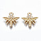 Alloy Pendants, Cadmium Free & Lead Free, Bee, Light Gold, 16.5x16.5x2.5mm, Hole: 1.8mm