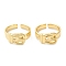 Brass Cuff Rings, Open Rings, Belt, Real 18K Gold Plated, US Size 8, Inner Diameter: 18mm