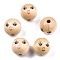 Unfinished Natural Wood Beads, Round with Face, BurlyWood, 21~22mm, Hole: 4mm, about 160pcs/500g