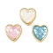 Brass Enamel Beads, with Shell, Heart, Cadmium Free & Lead Free, Rack Plating, Long-Lasting Plated, Real 18K Gold Plated, Mixed Color, 10x10x5mm, Hole: 1.4mm