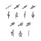 14pcs 7 Styles 304 Stainless Steel Pendants, Snake, Mixed Color, 2pcs/style