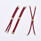 Nylon Twisted Cord Bracelet Making, Slider Bracelet Making, with Brass Findings, Cadmium Free & Lead Free, Long-Lasting Plated, Tree of Life, Red, Real 18K Gold Plated, 210~220x3mm, Hole: 2mm