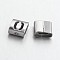 Tarnish Resistant Letter Style 201 Stainless Steel Square Slide Charms, Letter.O, 9x8x4mm, Hole: 8x3mm