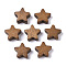 Painted Natural Wood Beads, Star, Peru, 14~15x14~15x5.5mm, Hole: 1.5mm