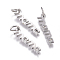 316 Surgical Stainless Steel Pendants, with Micro Pave Cubic Zirconia and Jump Ring, Long-Lasting Plated, Word Mama, for Mother's Day, Clear, Real Platinum Plated, 17x4.5x1.5mm, Hole: 3.5mm
