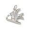 Brass Micro Pave Clear Cubic Zirconia Pendants, with Jump Ring, Sea Animals Charms, Fish, 15.5x15.5x3.5mm, Hole: 3mm