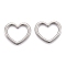 Non-Tarnish 304 Stainless Steel Linking Rings, Heart, Stainless Steel Color, 23x26x2mm