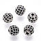 Rack Plating Brass Cubic Zirconia Beads, Long-Lasting Plated, Round, Platinum, 8x7mm, Hole: 2mm