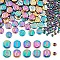 Electroplated Glass Beads and Glass Seeed Beads, Mixed Shapes, Mixed Color, 10x4.5mm, Hole: 1mm, 10 styles, 10pcs/style, 100pcs