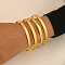 4Pcs Elegant Zinc Alloy Stackable Bracelet Set for Women, Perfect for Any Occasion, Golden, Inner Diameter: 2-3/8 inch(6cm)