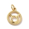 Brass Charms, Cadmium Free & Lead Free, Real 18K Gold Plated, Ring with Twelve Constellations, Taurus, 14.5x12x2mm, Hole: 3.4mm