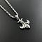 Vintage 304 Stainless Steel Men's Punk Fleur De Lis Pendant Necklaces, Stainless Steel Color