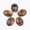 Assembled Synthetic Imperial Jasper and Bronzite  Cabochons, Dyed, Oval, Orange, 25~25.5x18~18.5x7~7.5mm