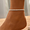 Alloy Rhinestone Chain Anklet for Women, Crystal, 8-1/4 inch(210mm)