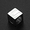 Non-Tarnish 201 Stainless Steel European Beads, Large Hole Beads, Horizontal Hole, Cube, Stainless Steel Color, Letter.U, 7x7x7mm, Hole: 5mm