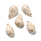 Synthetic Howlite Pendants, Teardrop Charms, 18~18.5x10mm, Hole: 1mm