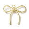 Rack Plating Alloy Pendants, Cadmium Free & Nickel Free & Lead Free, Bowknot, Golden, 32x35.5x6mm, Hole: 3mm