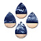 Opaque Resin & Walnut Wood Pendants, Two Tone, Teardrop, Blue, 36.5x24.5x3mm, Hole: 2mm
