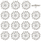 12Pcs 1-Hole Alloy Shank Buttons, with Glass Rhinestone, Flower, Crystal, 27x10mm, Hole: 2mm