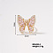 Butterfly Brass Micro Pave Cubic Zirconia Open Cuff Ring for Women, Simple Fashion Summer Personalized Colorful Ring
