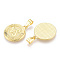 Brass Pendants, Cadmium Free & Nickel Free & Lead Free, Twelve Constellations, Flat Round, Real 18K Gold Plated, 24x20.5x2mm, Hole: 3.5x7mm