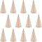 Wooden Ring Displays, Cone Shaped Finger Ring Display Stands, BurlyWood, 25x49.5mm, 12pcs/box