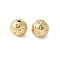Brass Round Beads, Rack Plating, Long-Lasting Plated, Cadmium Free & Lead Free, Real 18K Gold Plated, 11x10.5mm, Hole: 1.8mm