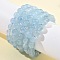 Natural Aquamarine Round Bead Stretch Bracelets for Men Women, Grand AA, Inner Diameter: 2-1/8~2-1/8 inch(5.4~5.5cm), bead: 10mm