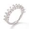 Piercing Jewelry, Brass Micro Pave Clear Cubic Zirconia Hoop Nose Rings, Hoop Earrings, Platinum, 10.5x11.5x2.5mm, Pin: 18 Gauge(1mm), Inner Diameter: 7.8mm