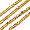 Electroplate Non-magnetic Synthetic Hematite Beads Strands, Oval, Golden Plated, 3x2x1mm, Hole: 1mm, about 350pcs/strand, 15.7 inch