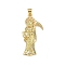 Brass Micro Pave Cubic Zirconia Pendants, Cadmium Free & Lead Free, Santa Muerte, Real 18K Gold Plated, 35.5x17x4mm, Hole: 3.5x3.5mm