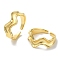 Brass Open Cuff Rings for Women, Cadmium Free & Nickel Free & Lead Free, Wave, Real 18K Gold Plated, US Size 8(18.1mm)
