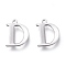 Tarnish Resistant 304 Stainless Steel Charms, Laser Cut, Alphabet, Stainless Steel Color, Letter.D, 12x9.5x0.8mm, Hole: 1mm