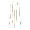 Brass Flat Head Pins, Lead Free & Cadmium Free, Real 24K Gold Plated, 50x0.6mm, Head: 1.5mm