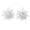 Brass Pendants, Cadmium Free & Nickel Free & Lead Free, Sun Charm, Real Platinum Plated, 20x18x6.5mm, Hole: 1mm