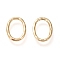 Brass Linking Ring, Long-Lasting Plated, Textured, Oval, Real 18K Gold Plated, 15.5x11x1.4mm, Inner Diameter: 12.3x6.6mm
