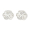 Brass Bead Caps, Cadmium Free & Nickel Free & Lead Free, Flower, 925 Sterling Silver Plated, 9x8.5x3mm, Hole: 1.6mm