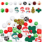 43Pcs 17 Style Christmas Theme Silicone Beads and Wooden Beads, Mixed Shapes, Mixed Color, 12~30x12~31.5x7
~14mm, Hole: 2~4mm