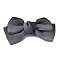 Polyester Bowknot Shoe Decorations, Detachable Shoe Buckle Clips, with Iron Findings, Gray, 59x101x18mm