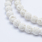 Natural Lava Rock Beads Strands, Round, White, 8mm, Hole: 1mm, about 50pcs/strand, 15.75 inch(40cm)
