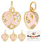 15Pcs Brass Micro Pave Clear Cubic Zirconia Pendants, with Jump Rings, Heart with Breast Cancer Awareness Pink Ribbon, Real 18K Gold Plated, Pearl Pink, 11.5x10x2.5mm, Hole: 3.5mm