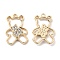 UV Plating Alloy Pendants, with Crystal Rhinestone, Bear Charms, Golden, 19x13x2.5mm, Hole: 1.3mm