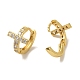 Серьги-гвоздики с крестом из латуни EJEW-R162-02G-3